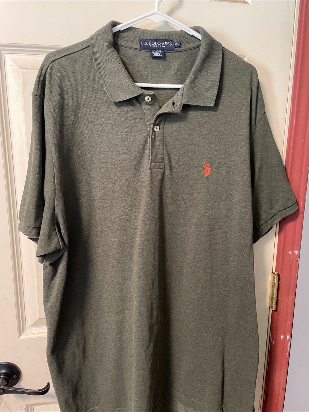 U.S. Polo Assn. Olive Green Polo with Orange Logo